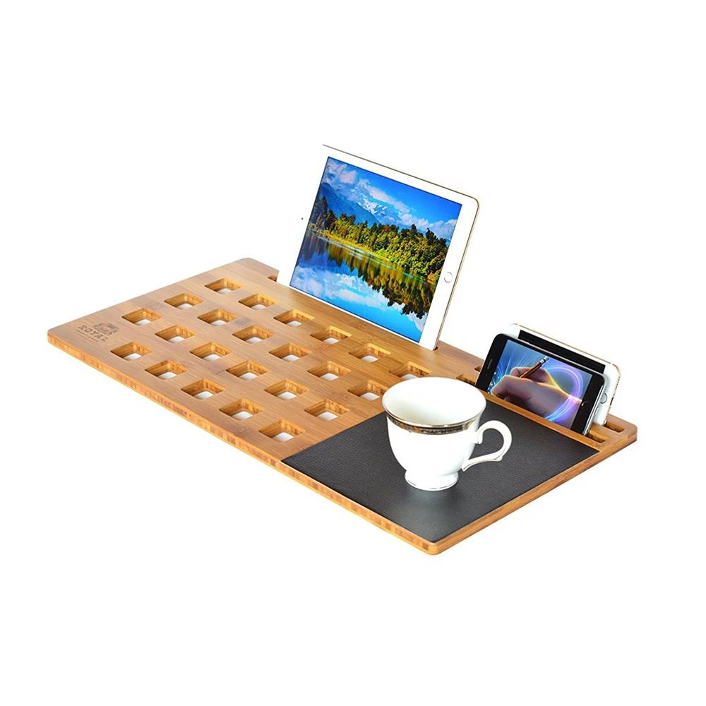 

15.4 inch Notebook Cooler Pad with Mouse Pad and Stand Slot for 7.9 inch Phone Tablet Office Home Wooden Cooling Bracket