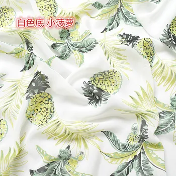 

New high viscosity chiffon fabric spring and summer calico fabric personality fruit pineapple flower soft