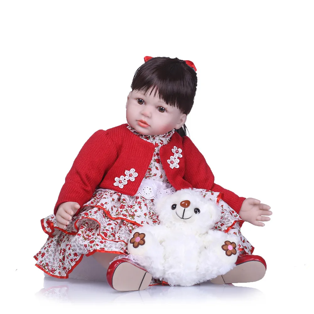 NPK 58 см Силиконовая Reborn baby doll Bebes reborn Boneca Realista модные детские куклы для принцессы малыша кукла подарок