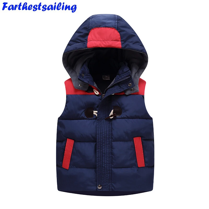 

Kids Vests Boys Girls Winter Cotton Waistcoats Outwear Hooled Vests For Children Kids Spring Outwear Warm Thick Baby clothes