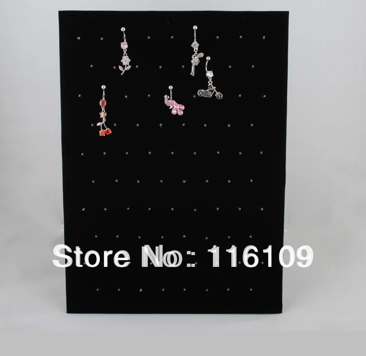 

(Min. order $10) Free Shipping Wholesale Black Velvet Clip On Body Piercing Display 2 Pieces (a pair)