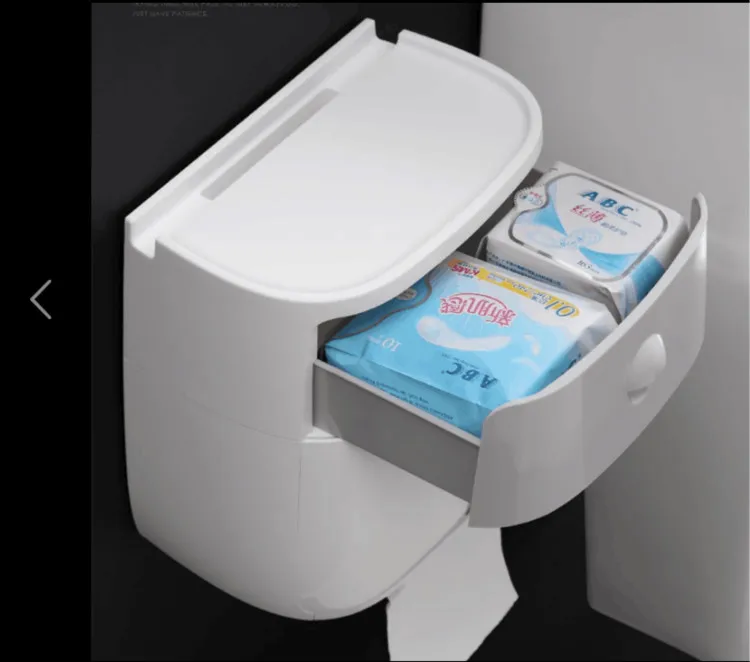 Многофункциональный практичный двухслойный водонепроницаемый настенный держатель для туалетной бумаги с выдвижным ящиком аксессуары для ванной комнаты