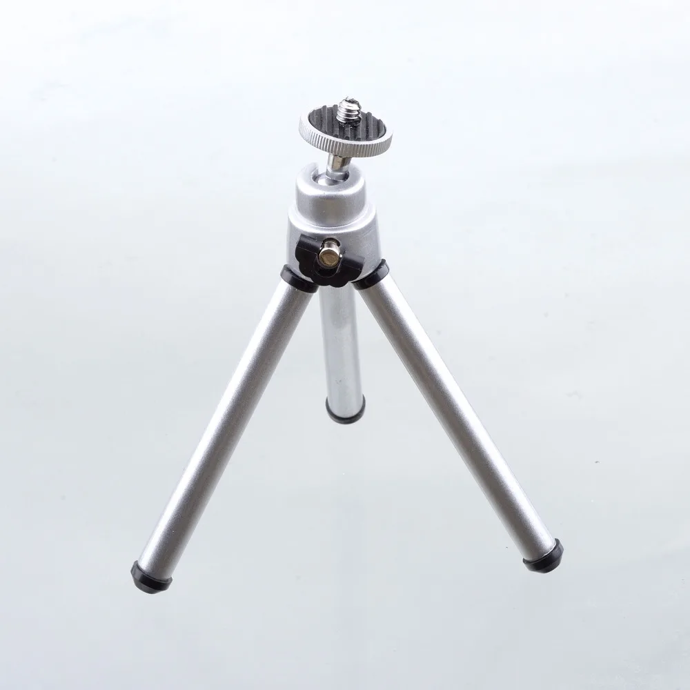 Free shipping 1pcs silvery Mini Tripod Aluminum Metal Lightweight