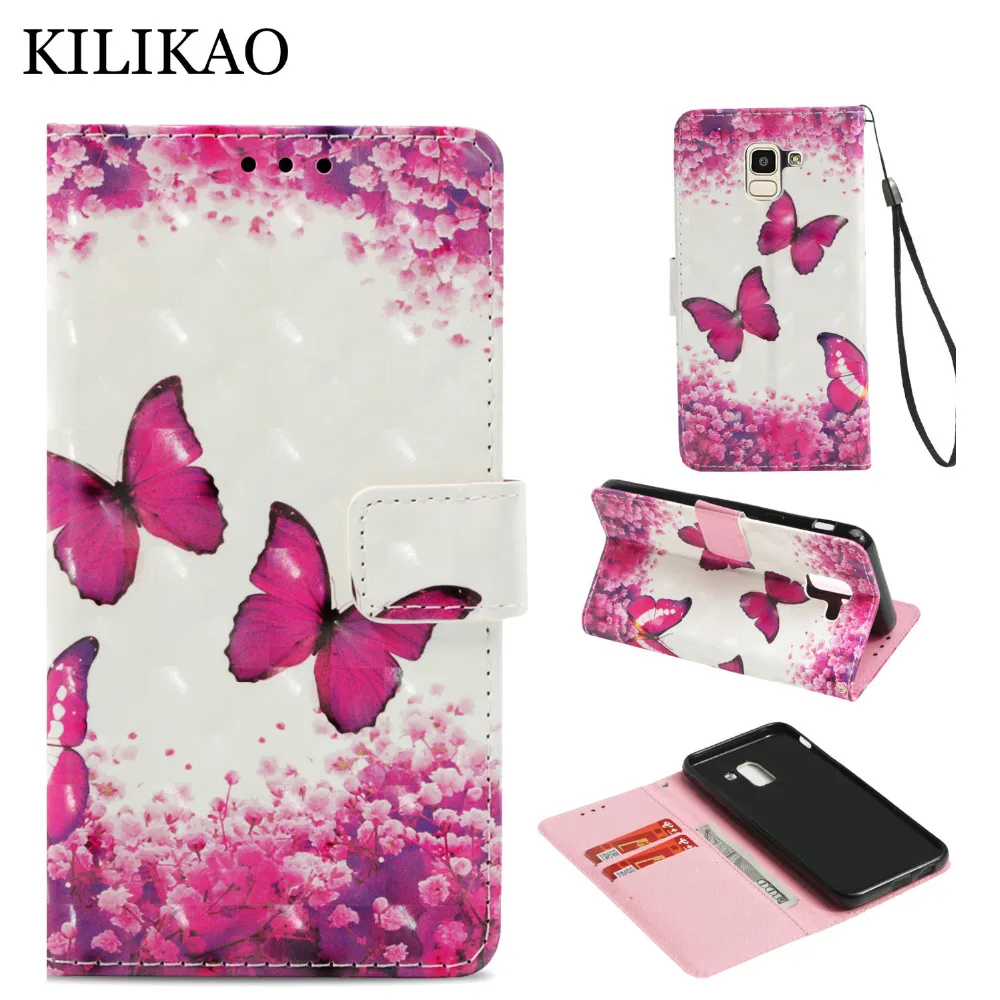 

KILIKAO Phone Case For Samsung Galaxy J6 2018 Case Luxury Flip Leather Magnetic Wallet Card Cover For Samsung j6 2018 Case Capa