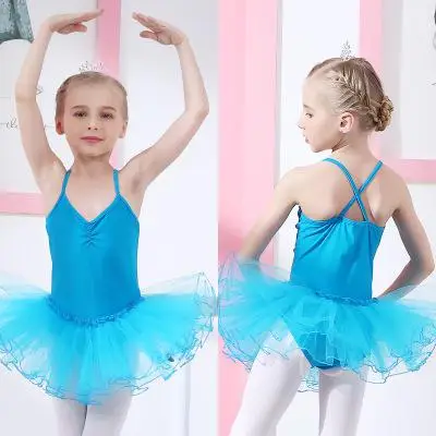7 цветов; милое детское балетное платье для девочек; Одежда для танцев для девочек; Детские балетные костюмы для девочек; танцевальное трико для девочек; Одежда для танцев - Цвет: blue