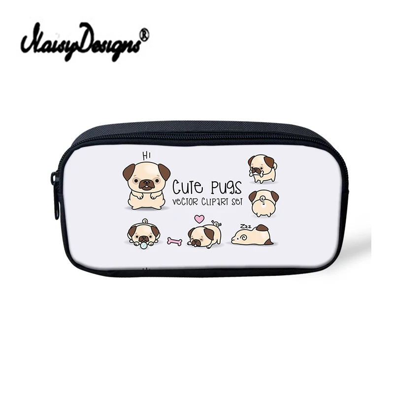 

Women Lindo Pug Animal Pencil Case Kids Box Supplies Tools Stationery Bag Girl Cosmetic Bag Pen Students Stationery Pouch Custom