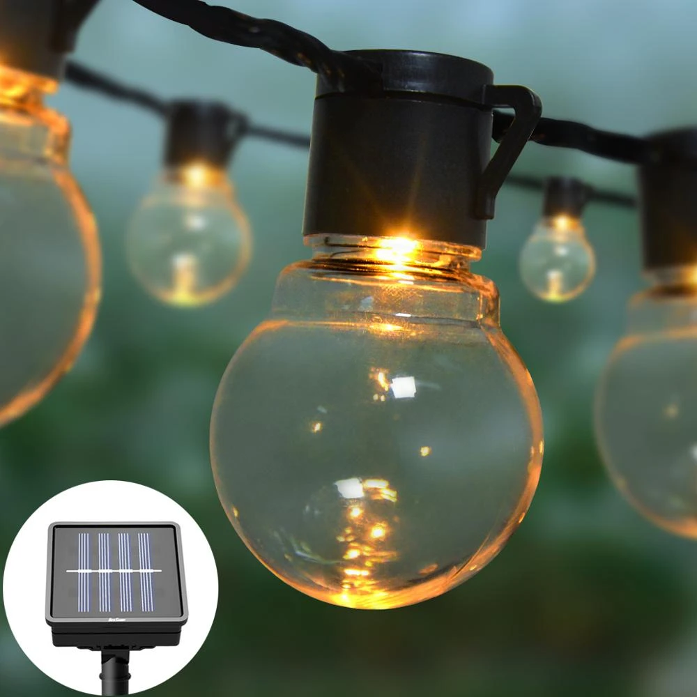 2.5M 5M Solar Power LED Decorative light String With 10/20 LED Globe Bulbs Fairy lights Garland Outdoor lamp|Solar Lamps| - AliExpress