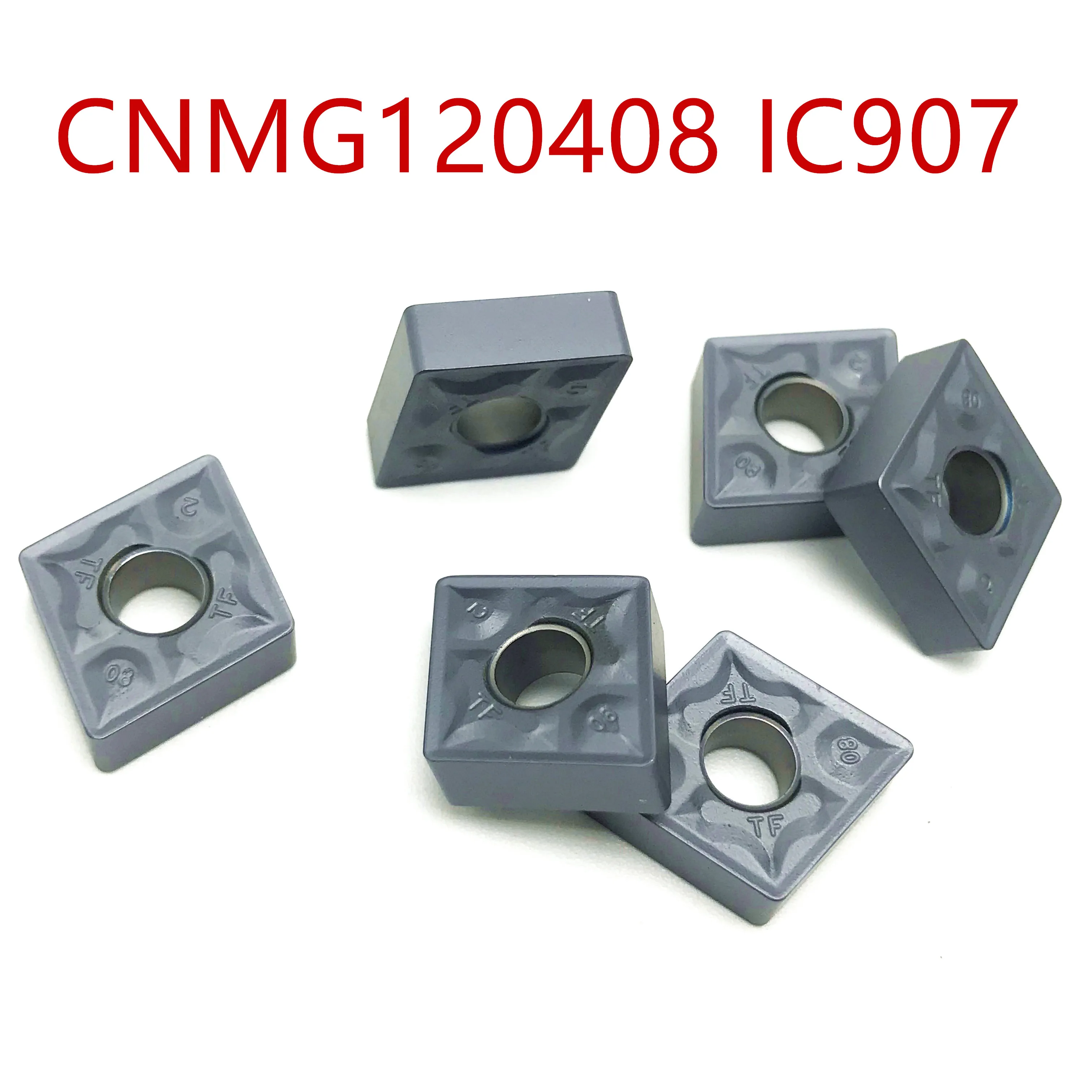 100-Pack CNMG 120408-TF IC907 Carbide CNC Inserts - Turning Inserts For Lathes