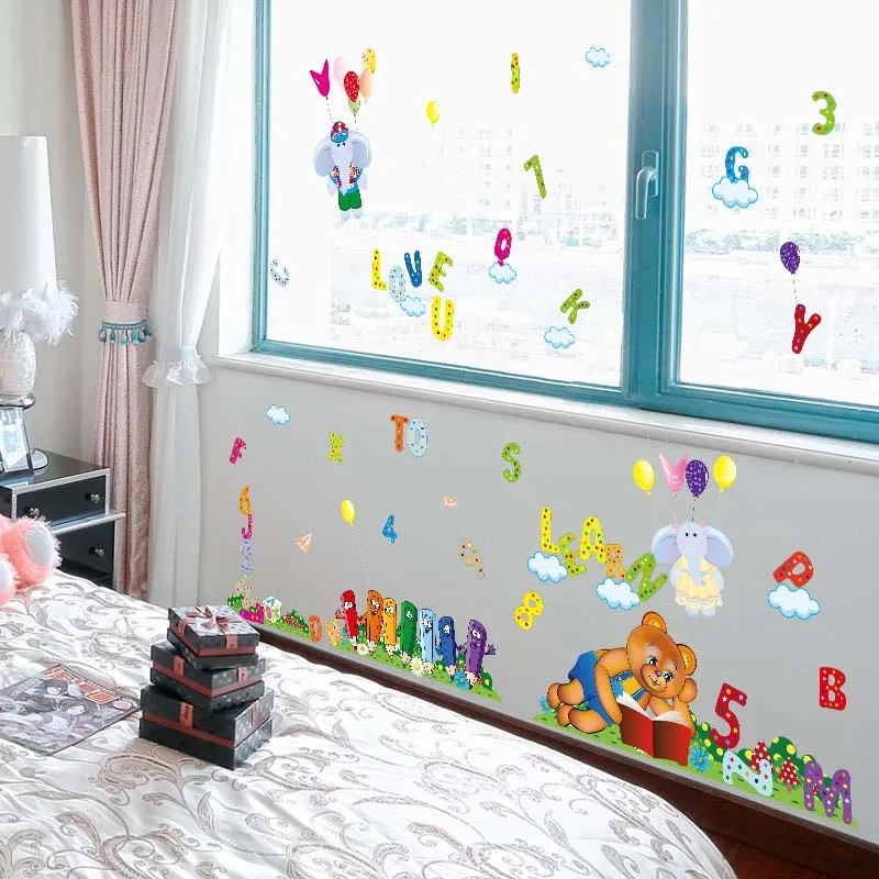 Alphabet Peel and Stick Wall Sticker Numbers Wall Sticker, Cartoon