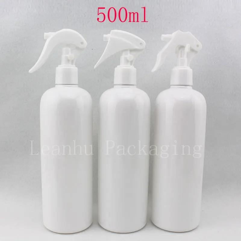 

500ml X 15 White Black Plastic Hiar Trigger Spray Pump Bottle 500cc Pump Container Cosmetic Packaging Brown Blue Perfume Bottle