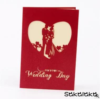 Креативные 3D свадебные пригласительные открытки на заказ бумажные открытки на день Святого Валентина ручной работы милые свадебные карточки