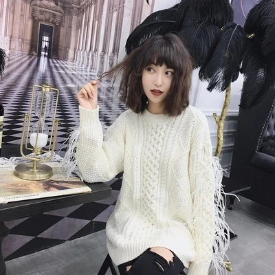 

2018 Autumn and Winter New Pullover Loose Feather Sweater CS2