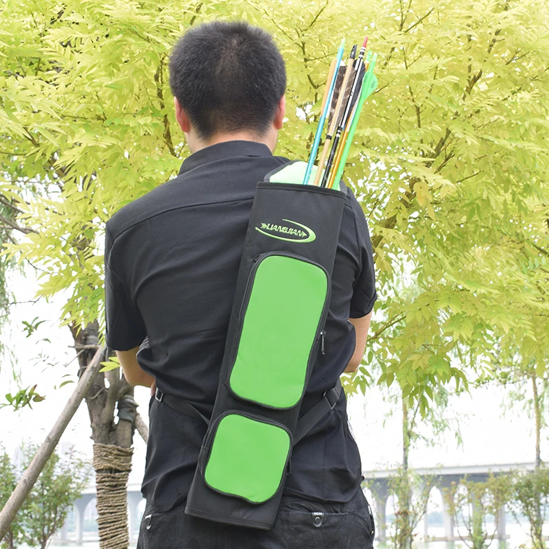 Archery Bow Quiver Green Color Arrow Holder Arrows Bow Bag For Hunting