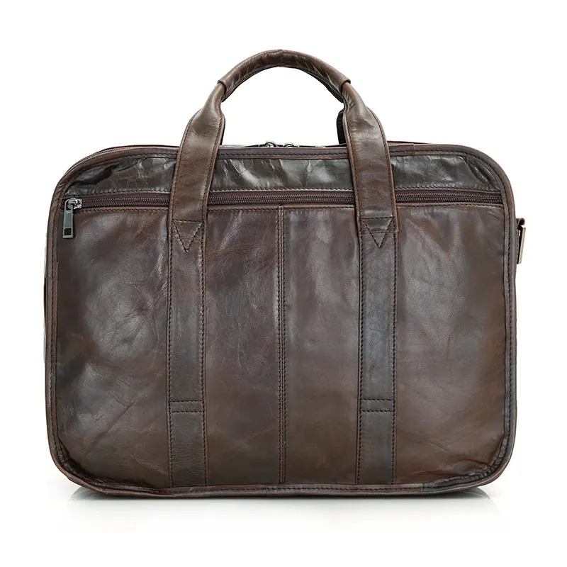 Leder Drei Multifunktionale Fach Einzigartiges Vintage Design Aktentasche Genuine Jmd Herren Umhängetasche Brown Handtasche 7093c I0ZRwAq4