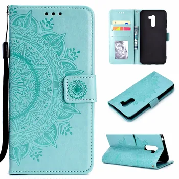 

100pcs/lot Totem flower 3 card+photo frame leather skin cover case for Xiaomi Mi 6X 8 8 lite Pocophone F1 case cover shell