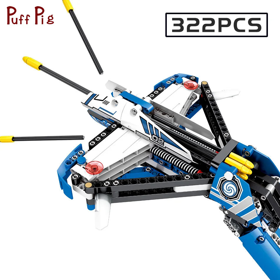 

322pcs Technic Weapon Series Crossbow Bow Arrow Building Blocks Compatible Legoings Creative Bricks Educational Toys For Boys