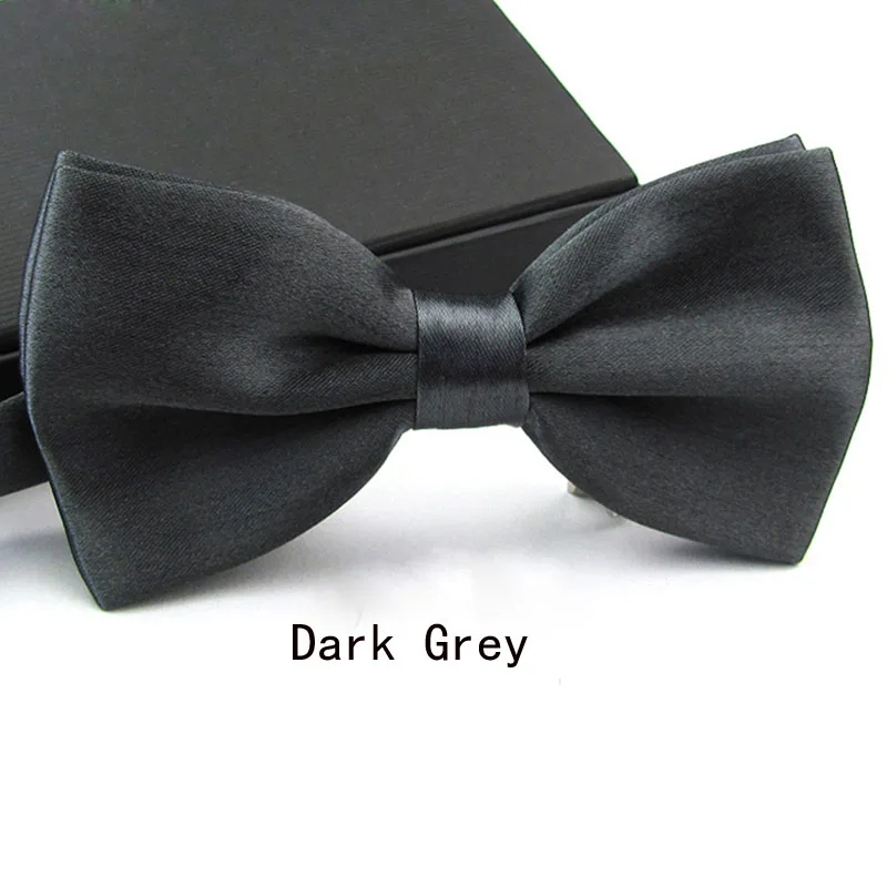 Men Dark Grey 35 цветов, однотонные модные галстуки-бабочки для жениха, мужчин, детей, торжественные цветные галстуки-бабочки для мужчин, свадебные галстуки-бабочки - Цвет: Men Dark Grey