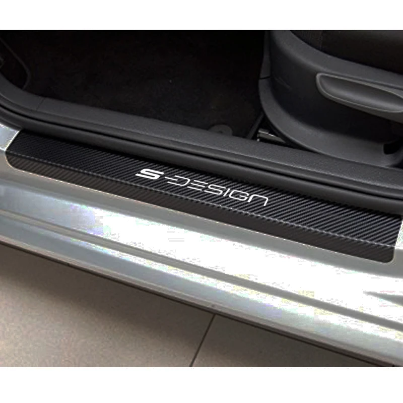 

4Pcs Car Door Sill Protector Sticker Carbon Fiber Vinyl Sticker for Fiat Tipo 500L S-Design Car Accessorie