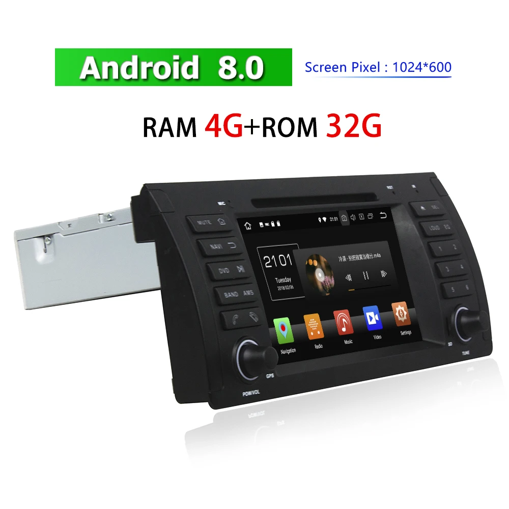 Автомобильный DVD плеер HD 1 Din 7 дюймов GPS навигация для BMW M5 E39 X5 E53 1995 2007 Android