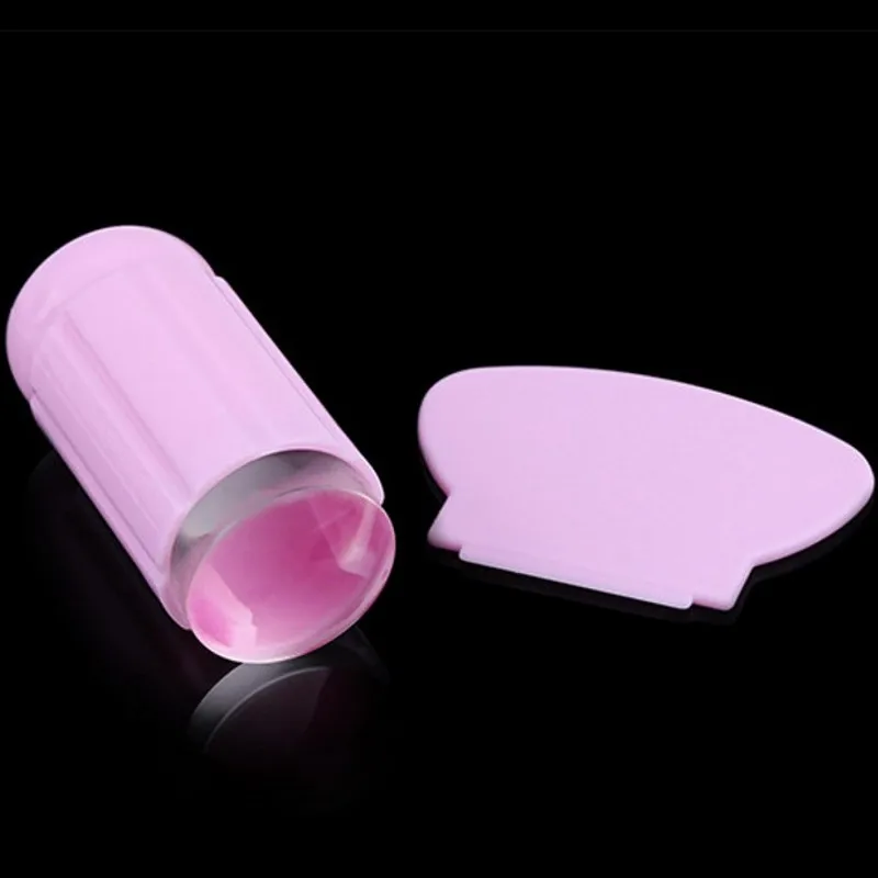 

2.8cm Silicone Nail Stamper with Scraper Candy Color Jelly Handle Nail Stamper Manicure Stamp Template Tools