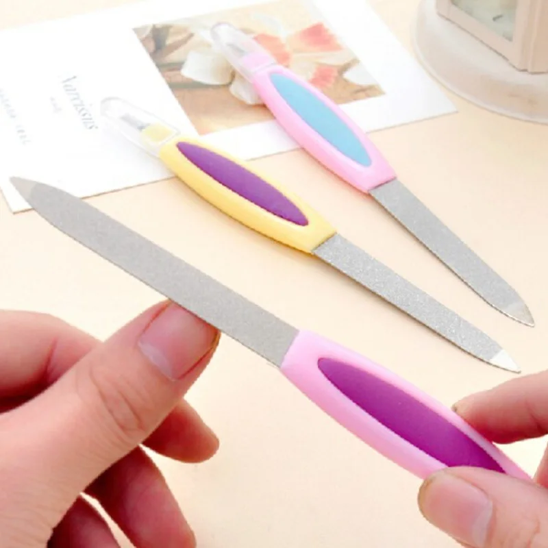 

Double Sided Nail File Metal Nail Art Manicure Sanding File Buffer Grits Cuticle Remover Trimmer for Women Lady Girl Beauty Tool