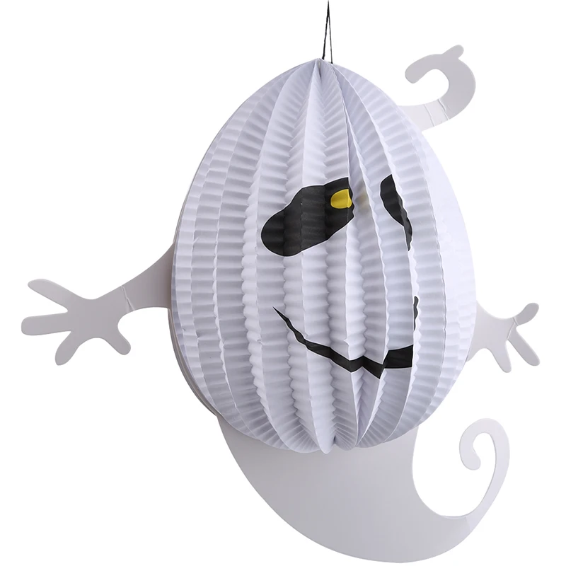 Large-ghost lantern Halloween Lanterns Creative Pendant Decoration And Props Ghost Spider Bat Paper Lanterns DIY For Home Party Props Toy Gift - Цвет: Large-ghost lantern