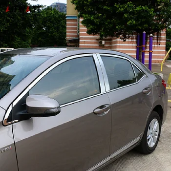 

For Toyota Corolla 2014 2015 Stainless Steel B+C Center Pillars Protector Cover Trims Decoration Frames 6Pcs Car Accessories
