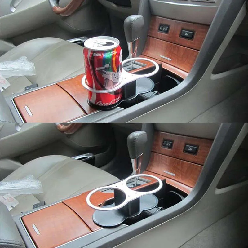 JX-LCLYL Car Seat Seam Wedge Dual Cup Drink Holder Travel Storage Bottle Glass Stand