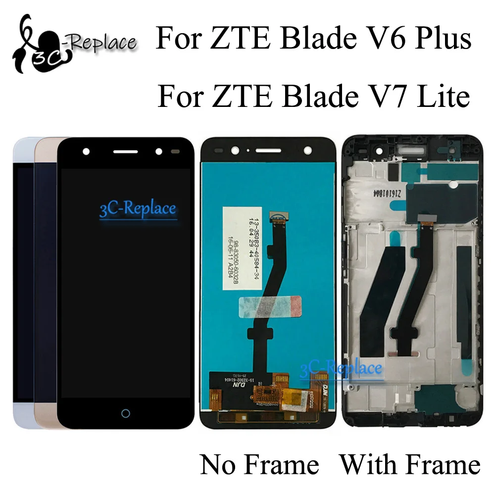 Черный/белый/золотистый 5 0 дюйма для ZTE Blade V7 Lite / blade v6 Plus ЖК дисплей с рамкой|Экраны