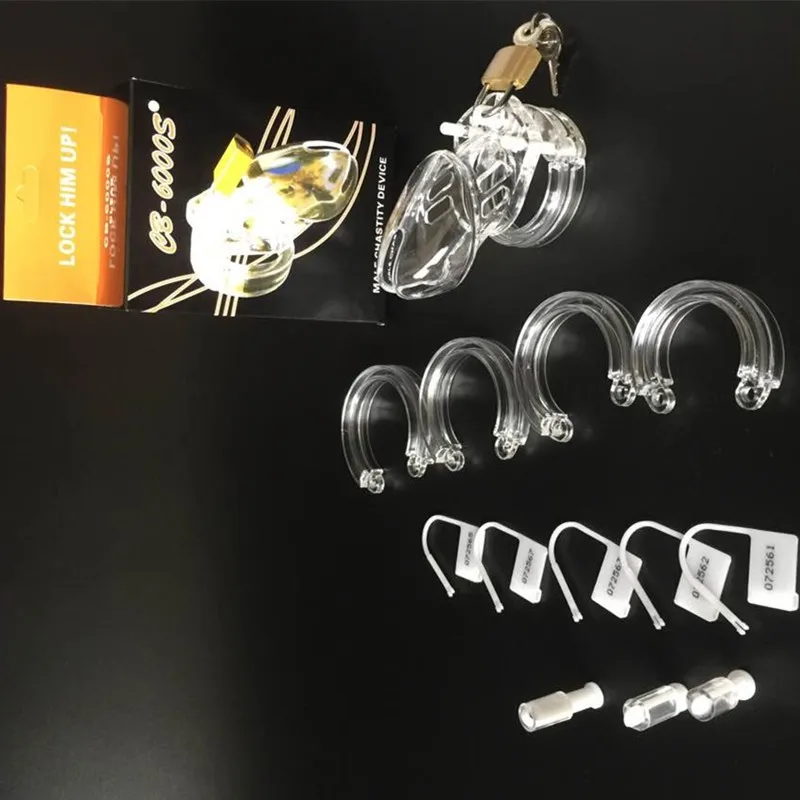 Male Chastity Device With 5 Size Penis Ring,Cock Cages,Virginity Lock,Chastity Lock/Belt,Cock Ring,Adult Game,Sex Toy,CB6000S 3