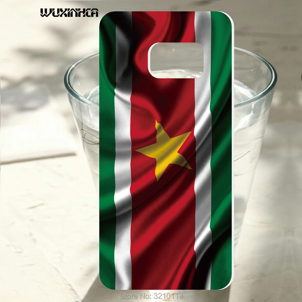 

WUXINHCA For Samsung Galaxy S8 S8 plus S7 S7edge S6 S5mini S4mini J1mini Suriname Flag Pattern hard Phone Cover Capa Coque