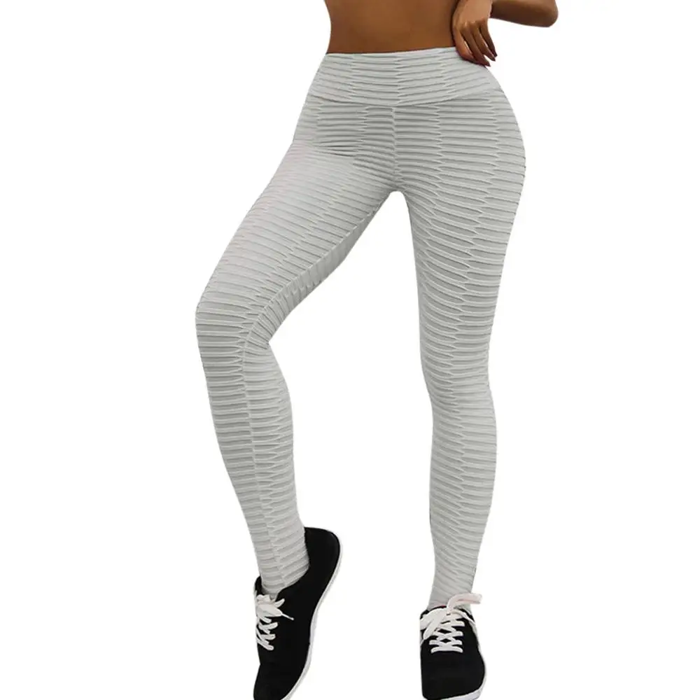 Новые женские леггинсы с высокой талией для фитнеса, антицеллюлитные штаны, утягивающие леггинсы, подтягивающие лосины Леггинсы mujer - Цвет: Серый