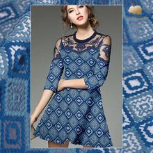 Геометрическая резьба кружевное с вышивкой ткань платья кружевной ткани для высокого класса одежды шерстяной ткани вышивка ткани юбка ткань