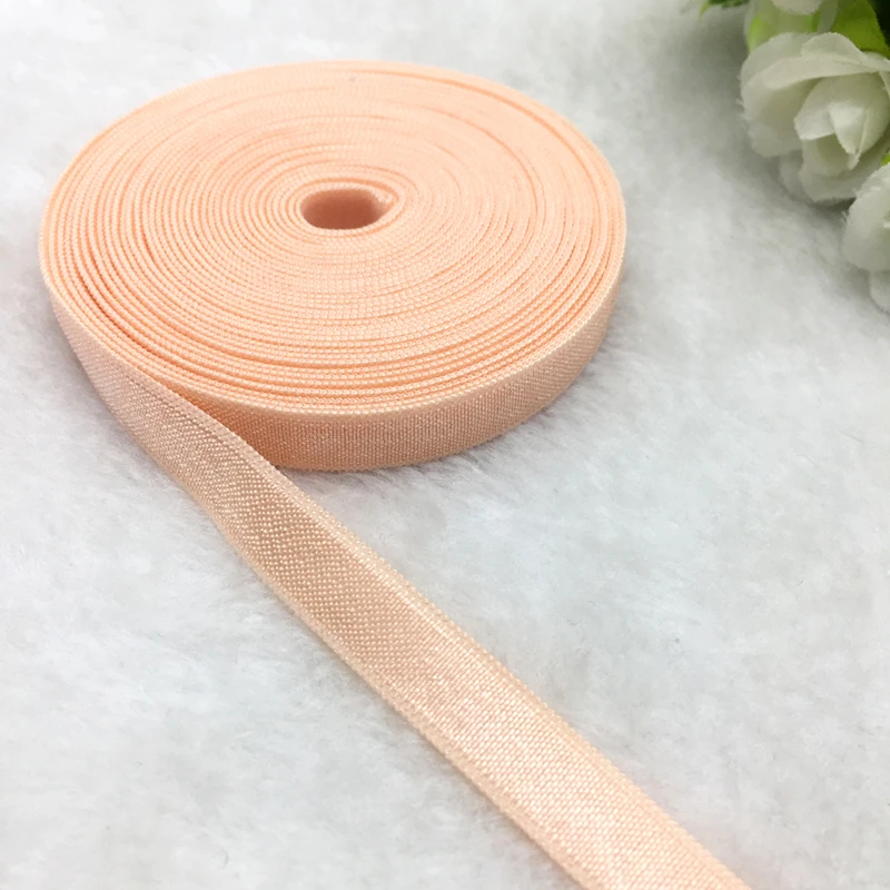 

5 yds 3/8" Light Pink Spandex Ribbon Multirole Fold Over Elastic Band For Sewing Ties Hair Accessories Waist Garment Accessory