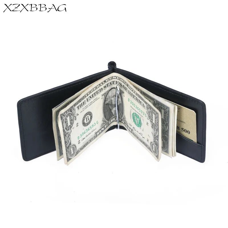 XZXBBAG Men Fashion Money Clips Credit Card ID Holders Business Fold Wallet Male Dollar Clip