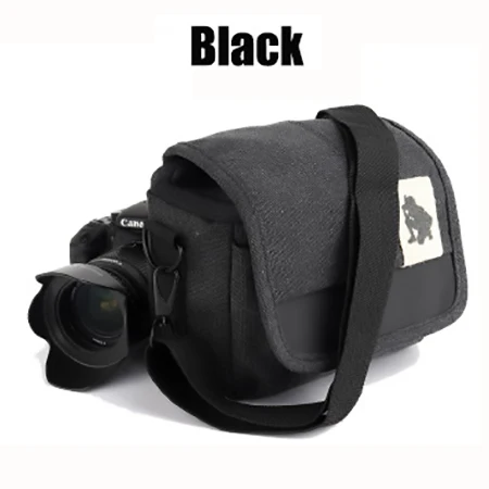 DSLR сумка через плечо для камеры weivepro, Холщовая Сумка для зеркальной фотокамеры, чехол для объектива, противоударные сумки для цифровой камеры для Olympus PEN PEN-F E-PL8 - Цвет: Black