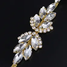 5 ярдов сверкающая цепь Обрезка золотая цепочка ручная работа ремесло Королевский красивый хрустальный отделка стразами для невесты лента для вечеринки пояс платье