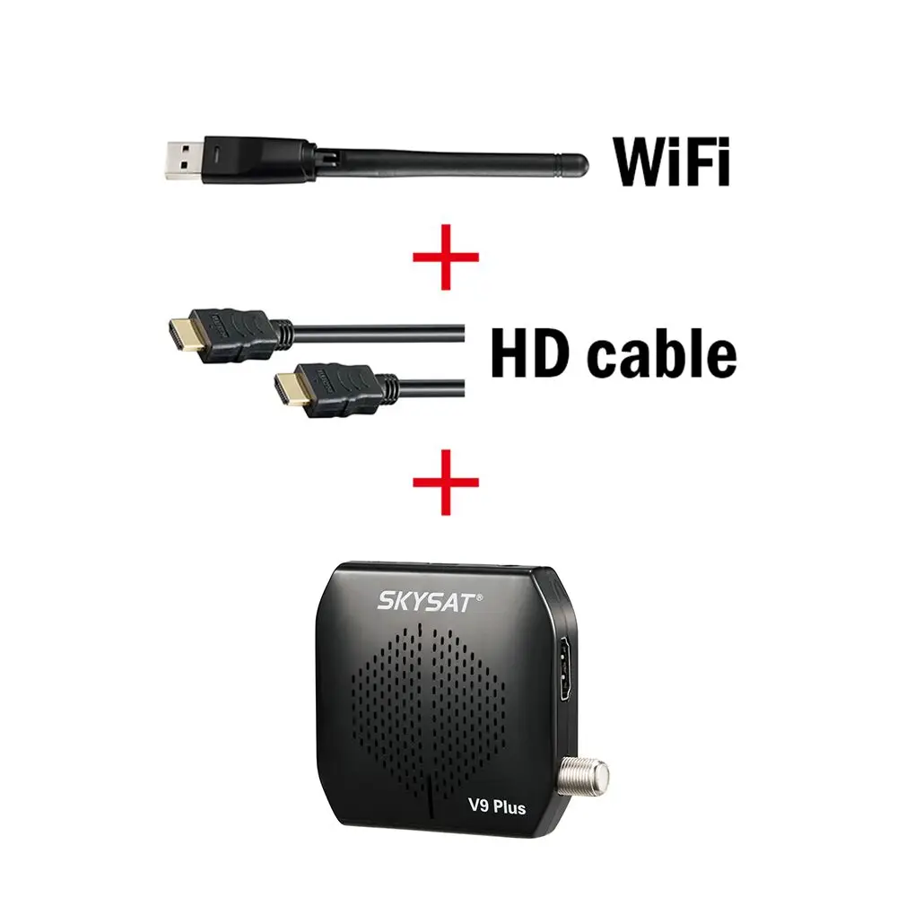 Супер Мини HD спутниковый ресивер SKYSAT V9 Plus поддержка CS CCCams Newcamd Powervu Biss WiFi 3g Youtube USB PVR SKYSAT V9 - Цвет: V9 Plus HDMI WiFi