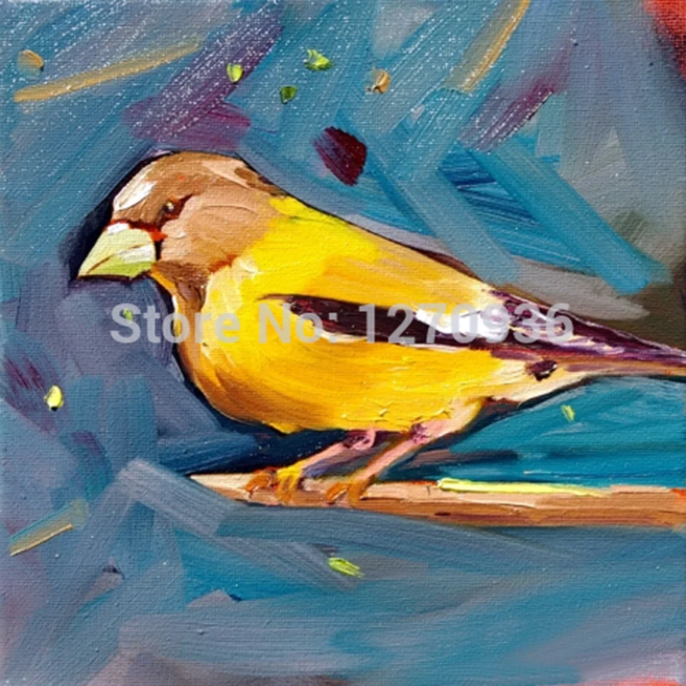 

Top Artist Hand-painted High Quality Yellow Bird Wall Art Oil Painting on Canvas Artwork Animal Picture for Home Wall Decoration
