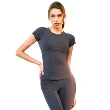 Спортивные топы тренажерный зал Женские Йога Топы женские двухсторонние Бесшовные Фитнес-футболки дышащая плотная одежда для бега Женская Йога Рубашка