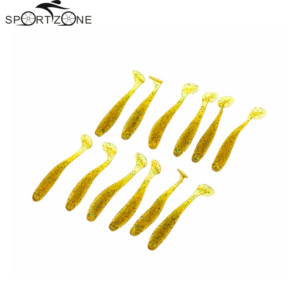 

Trulinoya 12 Pcs/Lot Pesca Soft Artificial Fishing Lures Small Size Lightweight Grub Worm Swimbait Fishing Lure 5cm 0.6g