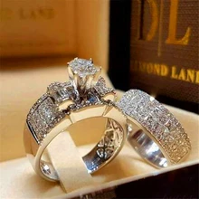 Boho женское Кристальное белое круглое кольцо, Брендовое роскошное серебряное обручальное кольцо, винтажное свадебное кольцо для женщин