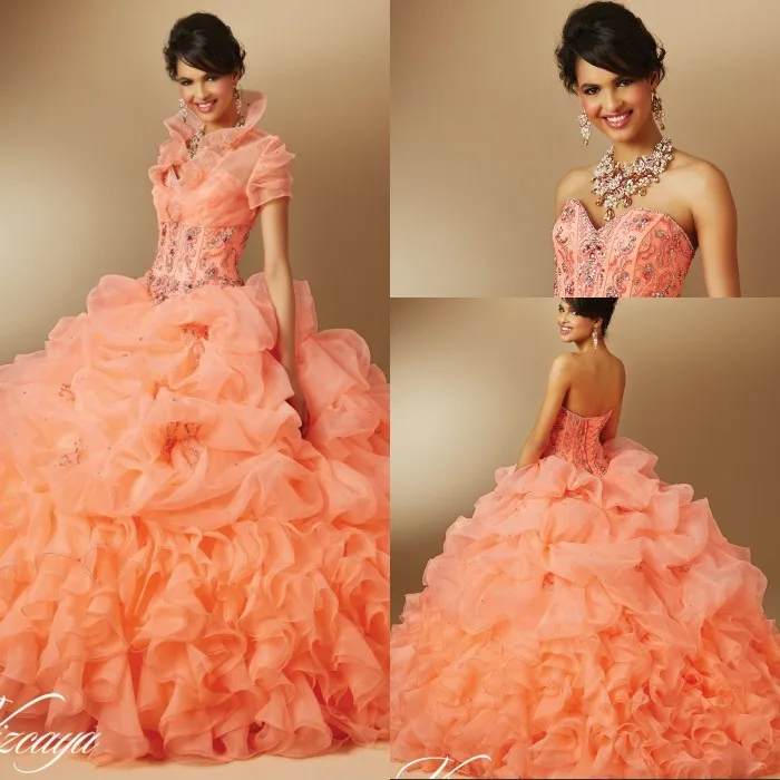 Quinceanera Dresses 2017 Short Sleeve Jacket Ball Gown