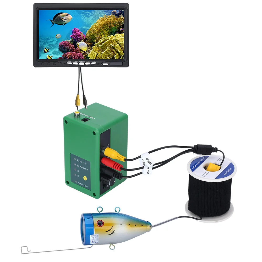 PDDHKK рыболокатор подводная рыболовная камера 7 дюймов 1000TVL видео подводная камера 15 шт инфракрасная лампа ледовая Рыбалка водонепроницаемый