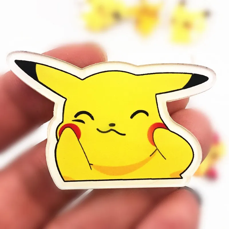 

1PCS Classic anime Pikachu Japanese cartoon elf super cute badge and exciting pokemon acrylic brooch pins children's jewelry