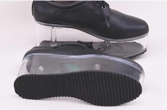 Новинка; Уникальные прозрачные туфли на толстой платформе; женские модные повседневные туфли на прозрачном каблуке с перекрестной шнуровкой; Цвет черный, белый; женские модельные туфли
