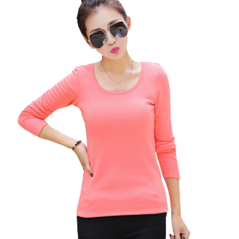 

Plus Size 5XL 6XL Female Long Sleeve T-shirts For Women Round Neck T Shirt Women Crop Tops Clothing Woman Clothes Fashion ZY325