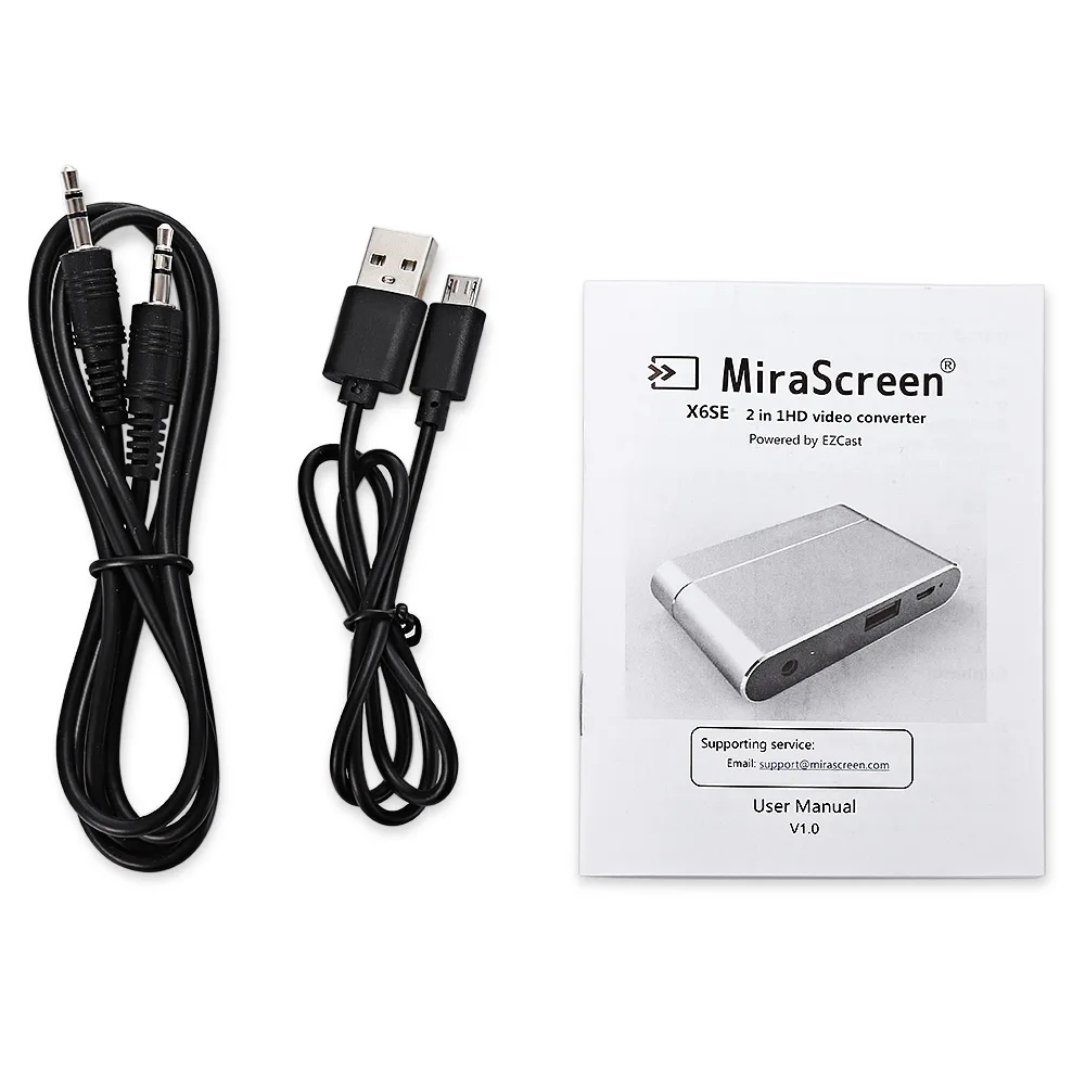 MiraScreen X6SE TV Stick 2 in 1 HD 1080P 60fps Video Converter Mini Display Port HDMI / VGA Adapter for iOS Android
