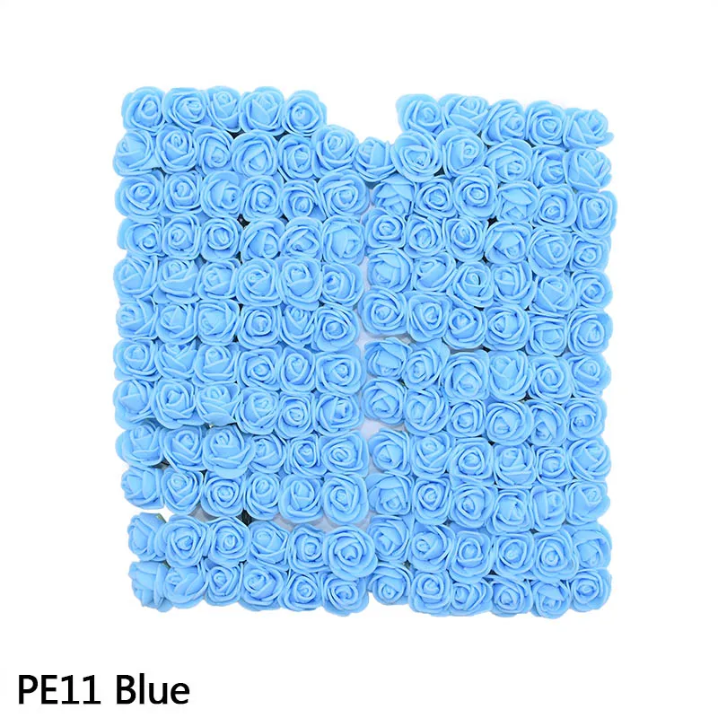 144 шт, 2 см, многоцветные Искусственные цветы из пенопласта, букет, свадебное украшение для дома, сделай сам, скрапбукинг, ремесло, искусственные цветы - Цвет: PE11 Blue