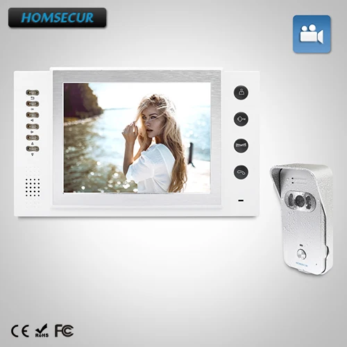 

HOMSECUR 8" Wired Video Door Phone Intercom System+Intra-monitor Audio Intercom TC021-S + TM801R-W